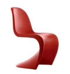 Chaise en plastique moulé rouge dite " la panton"