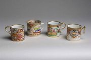 Four Worcester Japan pattern coffee cans