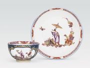 MEISSEN BLUE-GROUND CHINOISERIE TEABOWL AND S