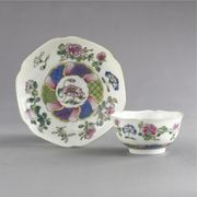 CHINESE EXPORT FAMILLE-ROSE HEXAFOIL TEABOWL AND SAUCER
CIRCA 1735
