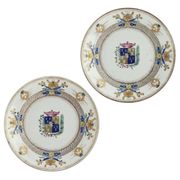 A PAIR OF CHINESE EXPORT ARMORIAL PLATES
CIRCA 1732
