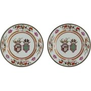 A PAIR OF CHINESE EXPORT ARMORIAL LARGE PLATES
CIRCA 1723-25
