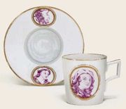  VOLKSTEDT PORTRAIT COFFEE-CAN AND TREMBLEUSE SAUCER