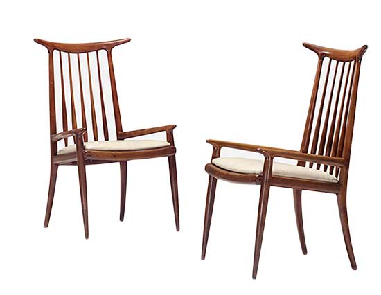 chaises créées par Sam Maloof 